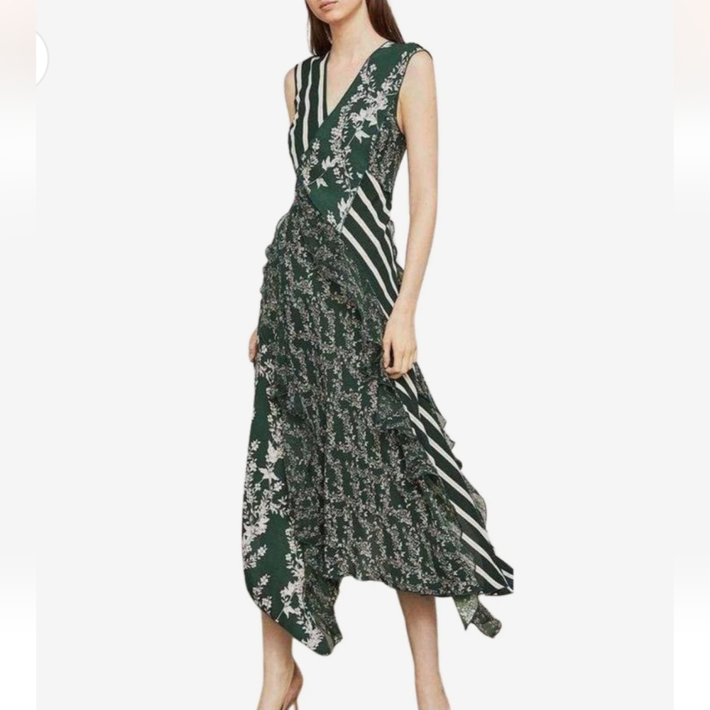 BCBG Maxazria Mixed Print Assymetric Dress